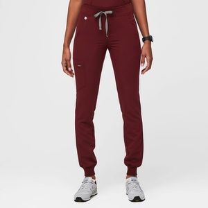 Figs Burgundy Zamora Jogger Scrub Pants
